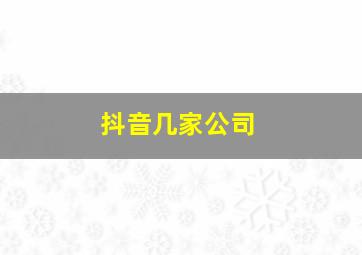 抖音几家公司