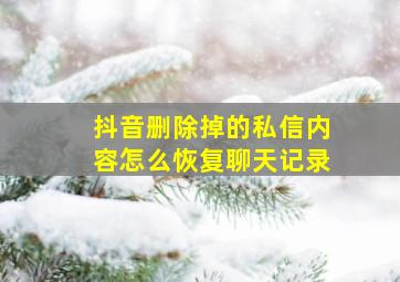 抖音删除掉的私信内容怎么恢复聊天记录