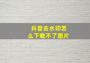 抖音去水印怎么下载不了图片