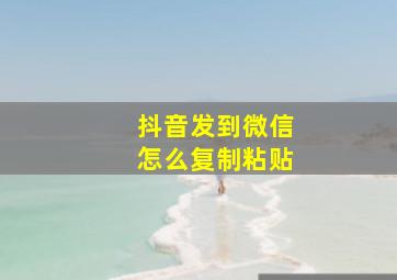 抖音发到微信怎么复制粘贴