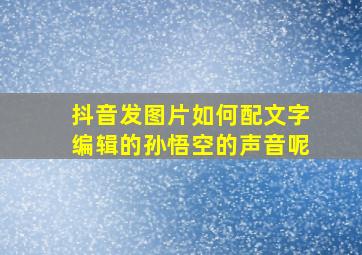 抖音发图片如何配文字编辑的孙悟空的声音呢