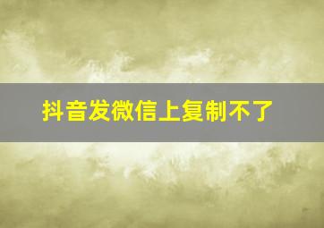 抖音发微信上复制不了