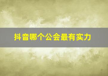 抖音哪个公会最有实力