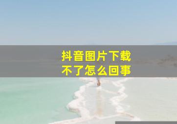 抖音图片下载不了怎么回事