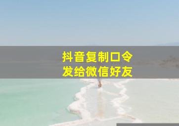 抖音复制口令发给微信好友