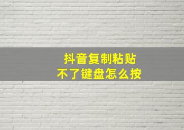 抖音复制粘贴不了键盘怎么按