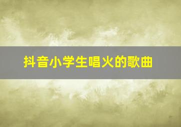 抖音小学生唱火的歌曲