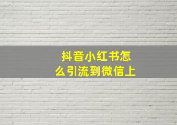 抖音小红书怎么引流到微信上