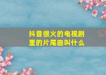 抖音很火的电视剧里的片尾曲叫什么