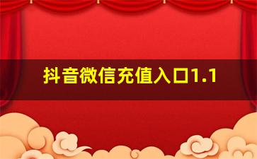 抖音微信充值入口1.1