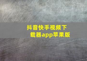 抖音快手视频下载器app苹果版