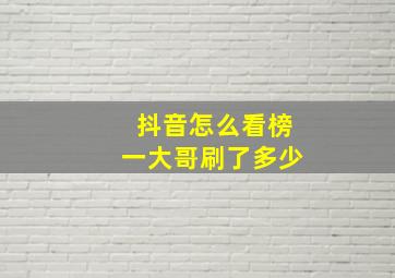 抖音怎么看榜一大哥刷了多少