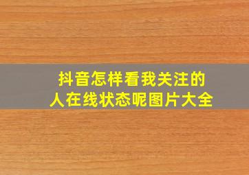 抖音怎样看我关注的人在线状态呢图片大全