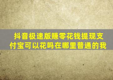 抖音极速版赚零花钱提现支付宝可以花吗在哪里普通的我