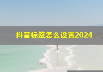 抖音标签怎么设置2024