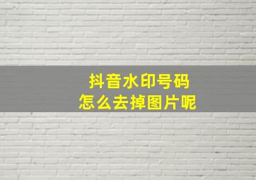 抖音水印号码怎么去掉图片呢