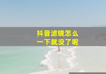 抖音滤镜怎么一下就没了呢