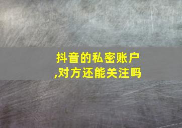 抖音的私密账户,对方还能关注吗