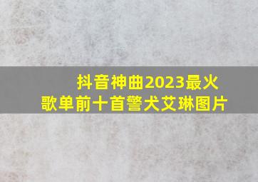 抖音神曲2023最火歌单前十首警犬艾琳图片