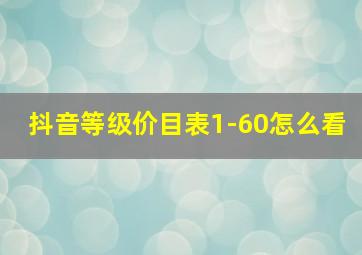 抖音等级价目表1-60怎么看