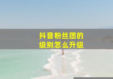 抖音粉丝团的级别怎么升级