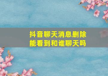 抖音聊天消息删除能看到和谁聊天吗