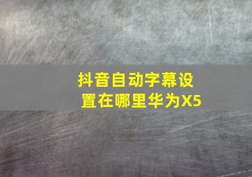 抖音自动字幕设置在哪里华为X5