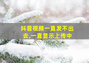 抖音视频一直发不出去,一直显示上传中