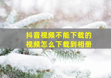 抖音视频不能下载的视频怎么下载到相册