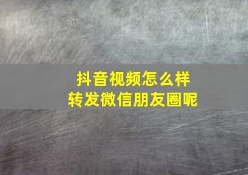 抖音视频怎么样转发微信朋友圈呢