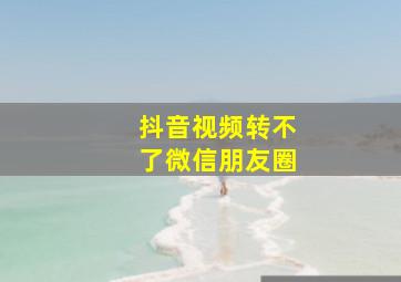 抖音视频转不了微信朋友圈