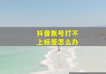 抖音账号打不上标签怎么办