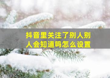 抖音里关注了别人别人会知道吗怎么设置