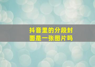 抖音里的分段封面是一张图片吗