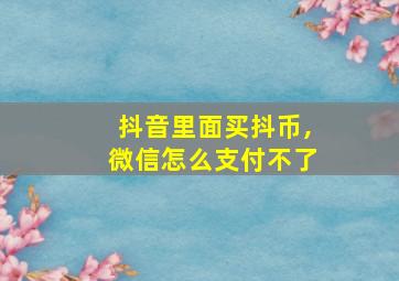 抖音里面买抖币,微信怎么支付不了