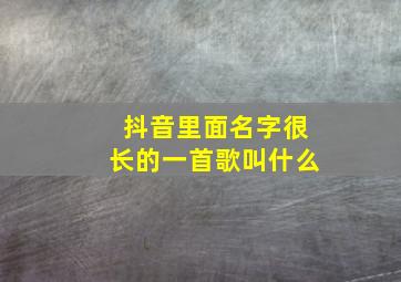 抖音里面名字很长的一首歌叫什么