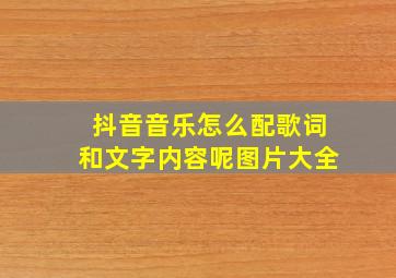 抖音音乐怎么配歌词和文字内容呢图片大全