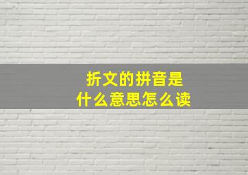 折文的拼音是什么意思怎么读