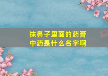 抹鼻子里面的药膏中药是什么名字啊