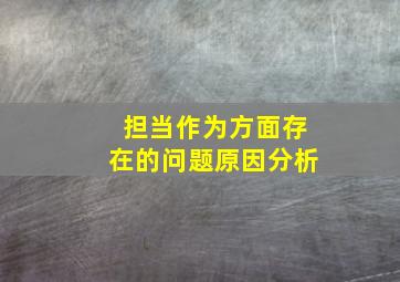 担当作为方面存在的问题原因分析