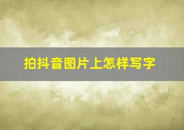 拍抖音图片上怎样写字