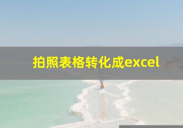 拍照表格转化成excel