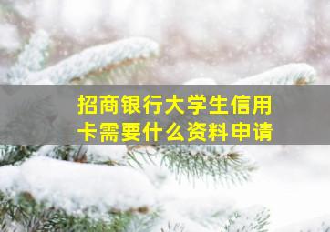 招商银行大学生信用卡需要什么资料申请