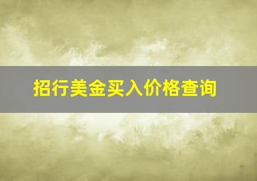 招行美金买入价格查询