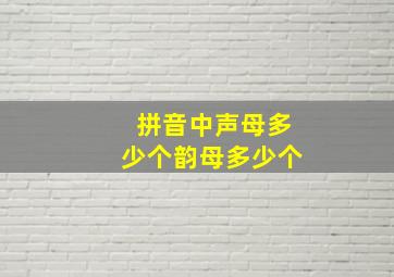 拼音中声母多少个韵母多少个