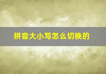 拼音大小写怎么切换的