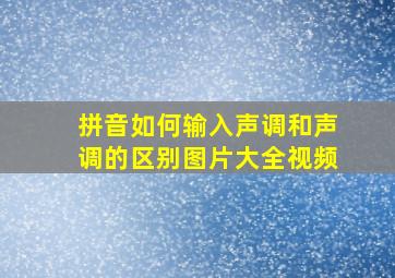 拼音如何输入声调和声调的区别图片大全视频