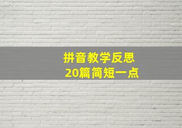 拼音教学反思20篇简短一点