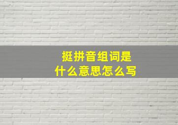 挺拼音组词是什么意思怎么写