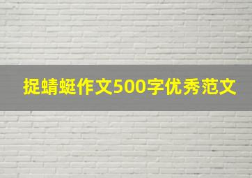 捉蜻蜓作文500字优秀范文